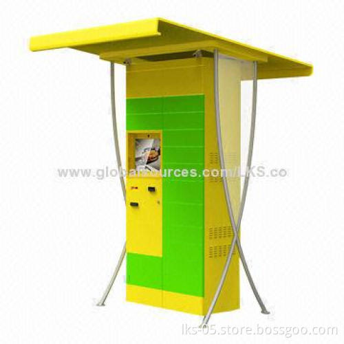 Outdoor furniture kiosk self service terminal for saving bags in shopping mall